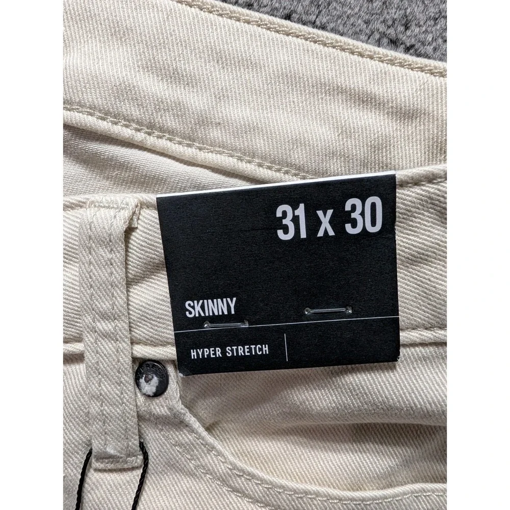 Express Skinny Hyper Stretch Jeans Men's Size 31x30 Cream MSRP $88